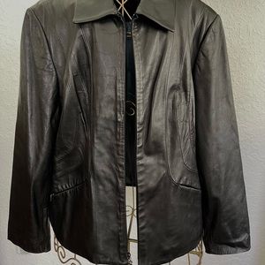 Anne Klein black W jacket. Size XL. Lamb skin. New.